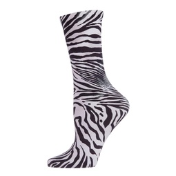 Womens Zebra Printed Fashion Crew Socks