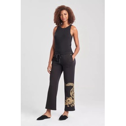 Cocoon Embroidered Dragon Straight Leg Pants