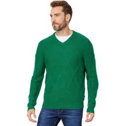 Mens Nautica Sustainably Crafted Textured V-Neck Sweater