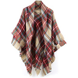 Neal LINK Womens Plaid Scarf Blanket Wrap Oversized Chunky Scarves Tartan Shawls