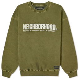 Neighborhood Pigment Dyed Crew Sweater Olive Drab