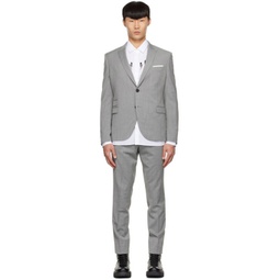 Gray Polyester Suit 221368M196004
