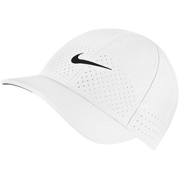 Nike unisex-adult Court AeroBill Advantage Tennis Cap, White/Black, One Size