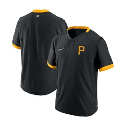 Mens Black Gold Pittsburgh Pirates Authentic Collection Short Sleeve Hot Pullover Jacket