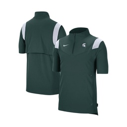 Mens Green Michigan State Spartans 2021 Coaches Short Sleeve Quarter-Zip Jacket