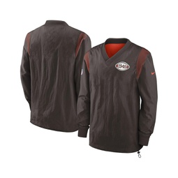Mens Brown Cleveland Browns Sideline Team ID Reversible Pullover Windshirt
