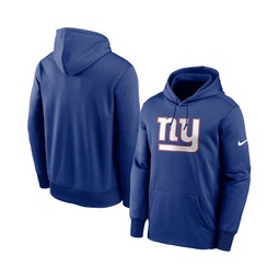 Mens Royal New York Giants Fan Gear Primary Logo Performance Pullover Hoodie