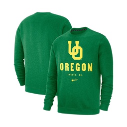 Mens Green Oregon Ducks Vault Stack Club Fleece Pullover Sweatshirt