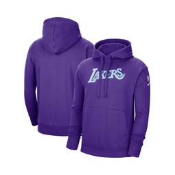 Mens Purple Los Angeles Lakers 2021/22 City Edition Essential Logo Pullover Hoodie