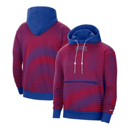 Mens Red and Royal Philadelphia 76ers 75th Anniversary Courtside Striped Pullover Hoodie