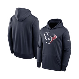 Mens Big and Tall Navy Houston Texans Fan Gear Primary Logo Therma Performance Pullover Hoodie