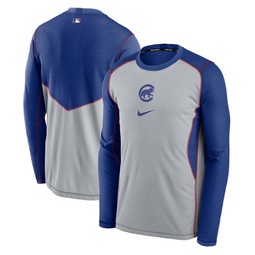 Mens Gray Royal Chicago Cubs Authentic Collection Game Performance Pullover Sweatshirt