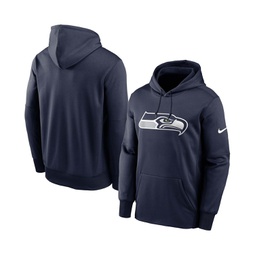 Mens Big and Tall College Navy Seattle Seahawks Fan Gear Primary Logo Therma Performance Pullover Hoodie