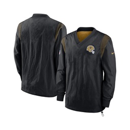 Mens Black New Orleans Saints Sideline Team ID Reversible Pullover Windshirt