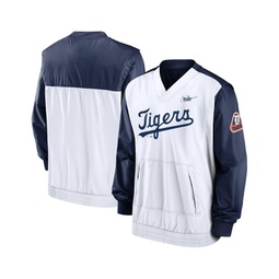 Mens Navy White Detroit Tigers Cooperstown Collection V-Neck Pullover Jacket