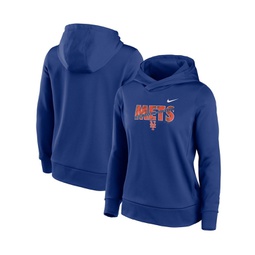 Womens Royal New York Mets Club Angle Performance Pullover Hoodie