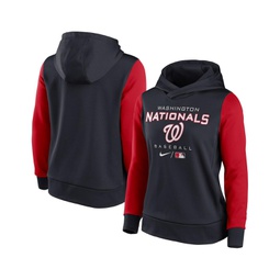 Womens Navy and Red Washington Nationals Authentic Collection Pullover Hoodie