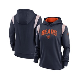 Womens Navy Chicago Bears Sideline Stack Performance Pullover Hoodie