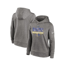 Womens Heather Charcoal Los Angeles Rams Super Bowl LVI Champions Locker Room Trophy Collection Pullover Hoodie
