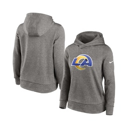 Womens Heathered Charcoal Los Angeles Rams Performance Pullover Hoodie