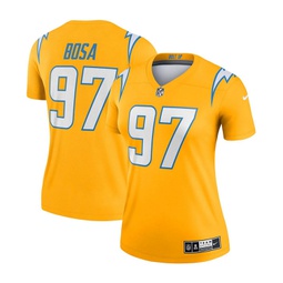 Womens Joey Bosa Gold-Tone Los Angeles Chargers Inverted Legend Jersey
