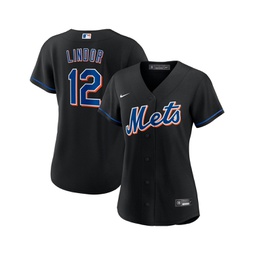 Womens Francisco Lindor Black New York Mets 2022 Alternate Replica Player Jersey