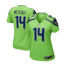 Womens DK Metcalf Neon Green Seattle Seahawks Game Jersey