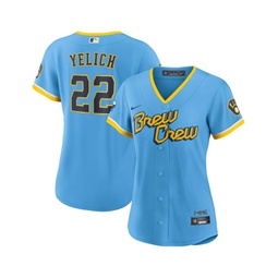Womens Christian Yelich Powder Blue Milwaukee Brewers City Connect Replica Player Jersey