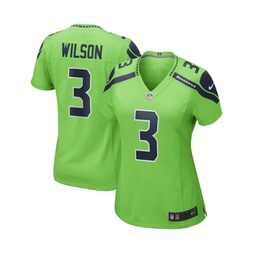 Womens Russell Wilson Neon Green Seattle Seahawks Alternate Game Jersey