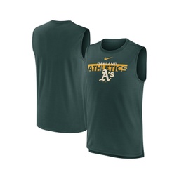 Mens Green Oakland Athletics Knockout Stack Exceed Performance Muscle Tank Top