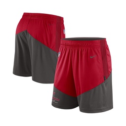 Mens Red Pewter Tampa Bay Buccaneers Primary Lockup Performance Shorts