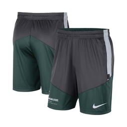 Mens Charcoal and Green Michigan State Spartans Team Performance Knit Shorts