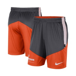 Mens Anthracite and Orange Clemson Tigers Team Performance Knit Shorts