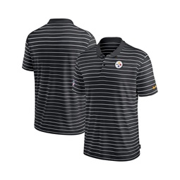 Mens Black Pittsburgh Steelers Sideline Lock Up Victory Performance Polo Shirt