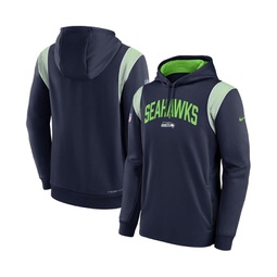 Mens College Navy Seattle Seahawks Sideline Athletic Stack Performance Pullover Hoodie