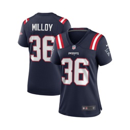 Womens Lawyer Milloy Navy New England Patriots Game Retired Player Jersey