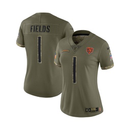 Womens Justin Fields Olive Chicago Bears 2022 Salute To Service Limited Jersey