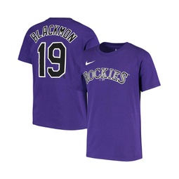 Big Boys Charlie Blackmon Purple Colorado Rockies Player Name and Number T-shirt