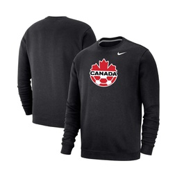 Mens Black Canada Soccer Fleece Pullover Sweatshirt