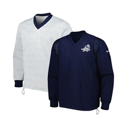Mens Navy Silver Dallas Cowboys Sideline Team Id Reversible Pullover Windshirt