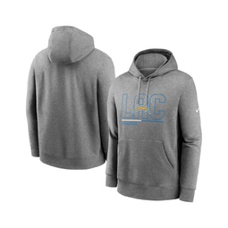 Mens Heathered Gray Los Angeles Chargers City Code Club Fleece Pullover Hoodie