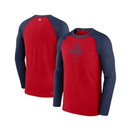 Mens Red Navy Minnesota Twins Game Authentic Collection Performance Raglan Long Sleeve T-shirt