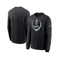 Mens Black Las Vegas Raiders Icon Legend Long Sleeve Performance T-shirt