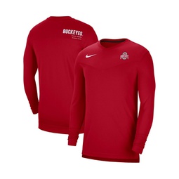 Mens Scarlet Ohio State Buckeyes 2022 Coach Performance Long Sleeve V-Neck T-shirt