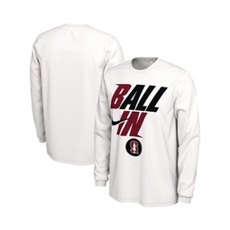 Mens White Stanford Cardinal Ball In Bench Long Sleeve T-shirt