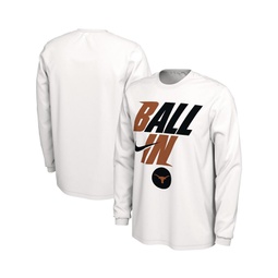 Mens White Texas Longhorns Ball In Bench Long Sleeve T-shirt
