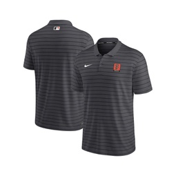 Mens Anthracite San Francisco Giants Authentic Collection Striped Performance Pique Polo Shirt