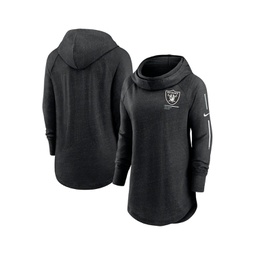 Womens Black Las Vegas Raiders Minimal Statement Raglan Funnel Neck Pullover Hoodie