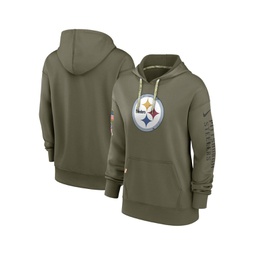 Womens Olive Pittsburgh Steelers 2022 Salute To Service Performance Pullover Hoodie