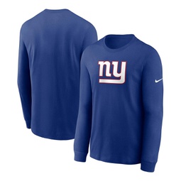 Mens Royal New York Giants Primary Logo Long Sleeve T-shirt